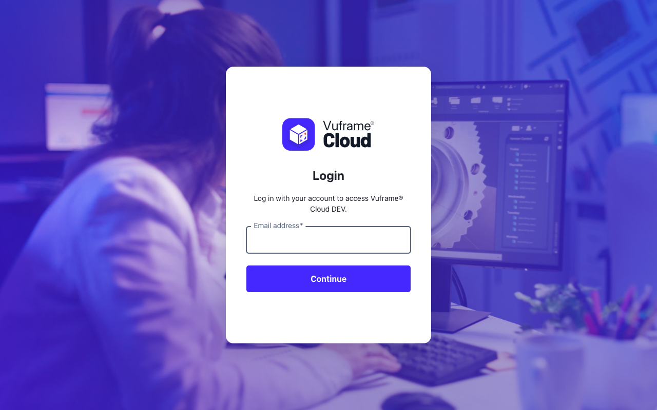 The sign-in screen asks only for an email address
