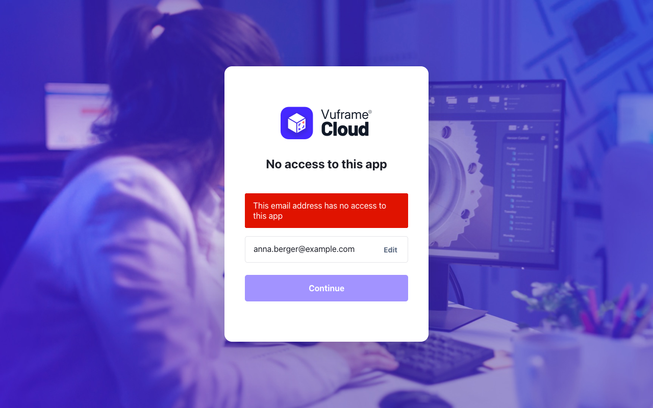 Sign-in with an address that has no access