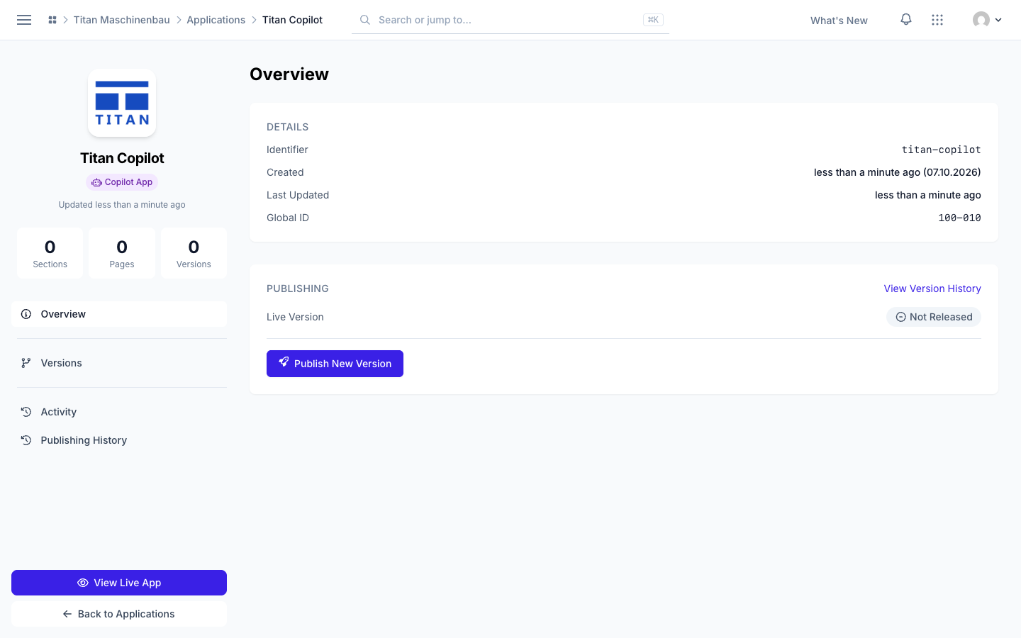 View Live App in the sidebar of an iOS app