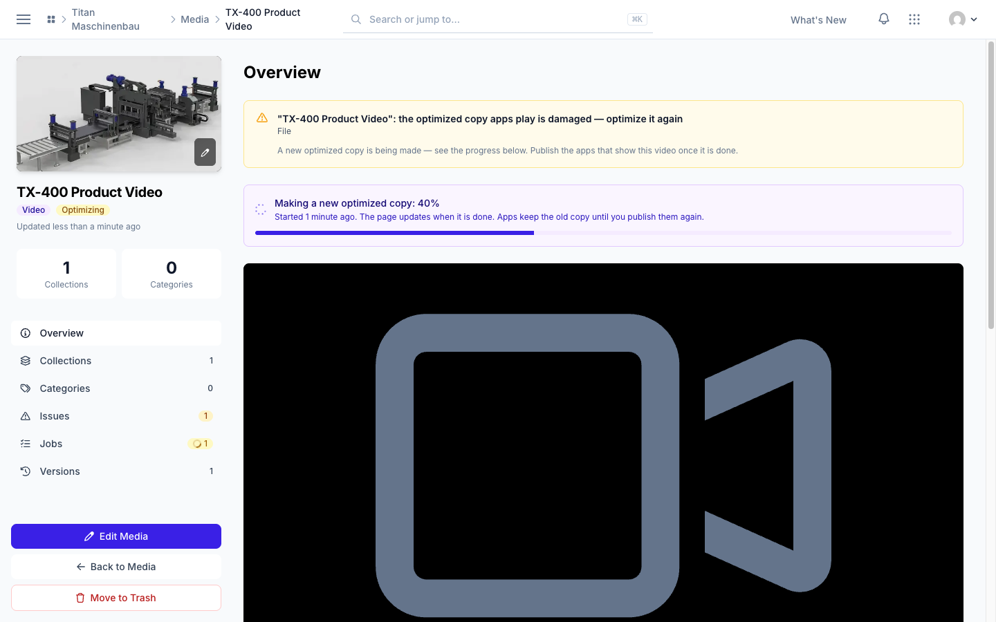 A new optimized copy in progress